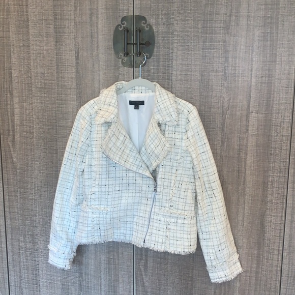 * SOLD* Ann Taylor Fringe Tweed Moto Jacket - Picture 9 of 17